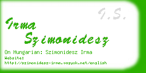 irma szimonidesz business card